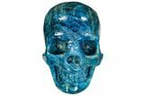 Polished, Bright Blue Apatite Skull #107218-1